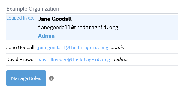 Screencap of the role management section